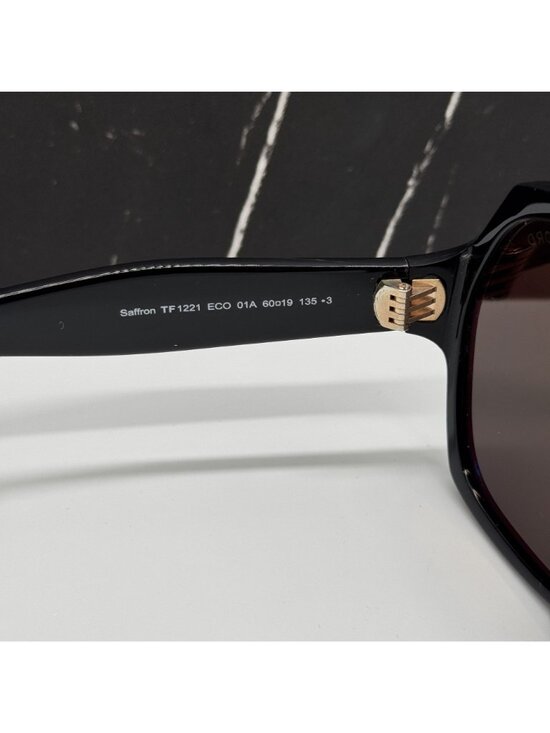 NEW TOM FORD SAFFRON TF1221 01A BLACK/GRAY WOMEN OVERSIZED SUNGLASSES FT1221 main image 8